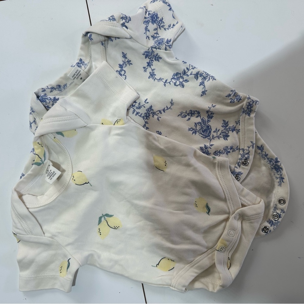 Baby Colored Organics Onsie Set - Lemon and Floral Print